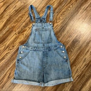 GAP denim overall shorts